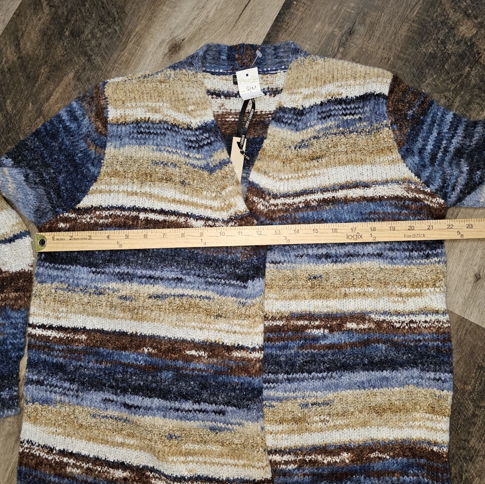 COCO + CARMEN Striped Knit Long Cardigan, Size S/M, NWT - Picture 6 of 9